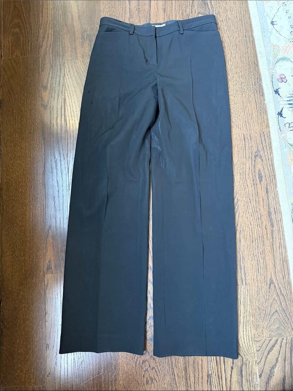 EMPORIO ARMANI Classic Straight-Leg Black Wool Dress Pants Size 6